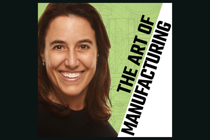 Cover artwork for The Art of Manufacturing podcast: host Krisztina "Z" Holly smiling against a green background with the show title in bold type.